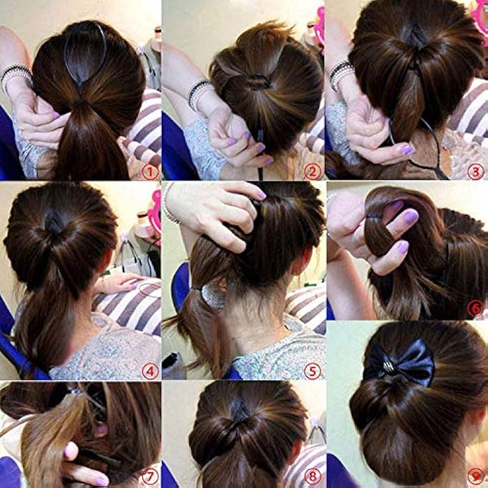 Xfantong Fast Tail Hair Styling Accessories Tool for Women for Ponytail, Loop Bun (Black) - Image 4